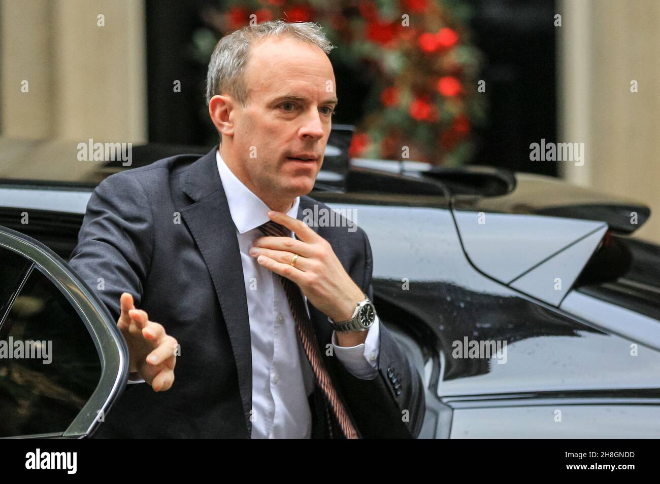 Westminster, Londres, Royaume-Uni.30 novembre 2021.Dominic Raab, député, vice-premier ministre, Lord Chancelier et secrétaire d'État à la Justice.Les ministres assistent à une réunion du Cabinet au 10, rue Downing, ce matin.Credit: Imagetraceur/Alamy Live News Banque D'Images