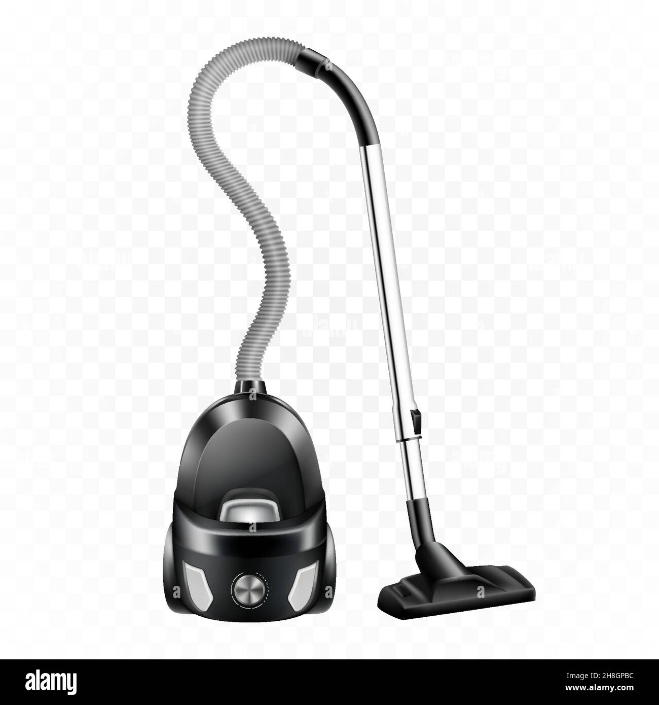 Aspirateur complet avec une brosse isolée sur fond blanc.Illustration vectorielle 3d réaliste Illustration de Vecteur