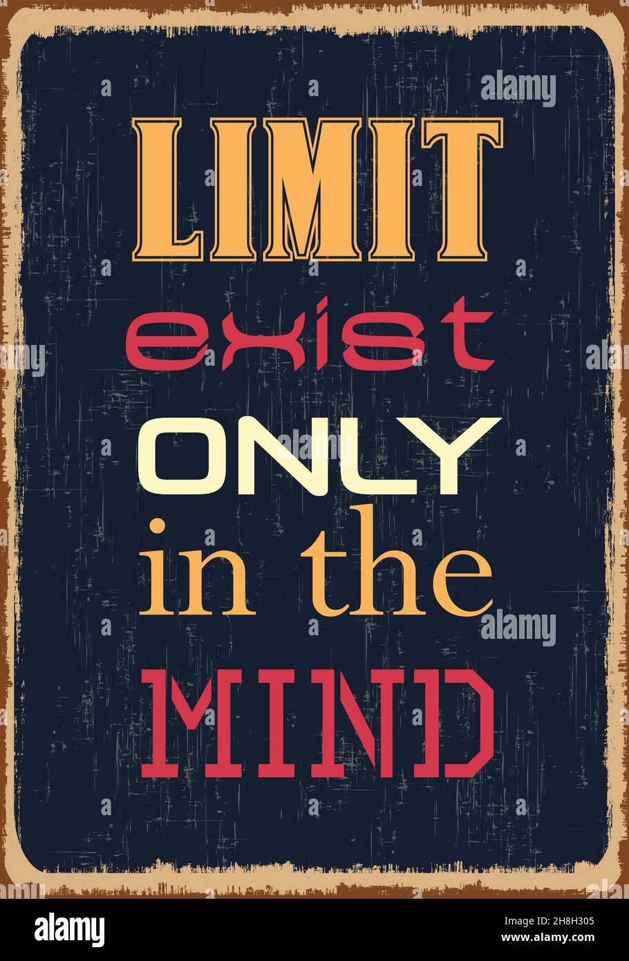 La limite n'existe que dans l'esprit.Citation motivante.Motif poster typographique vectoriel Illustration de Vecteur