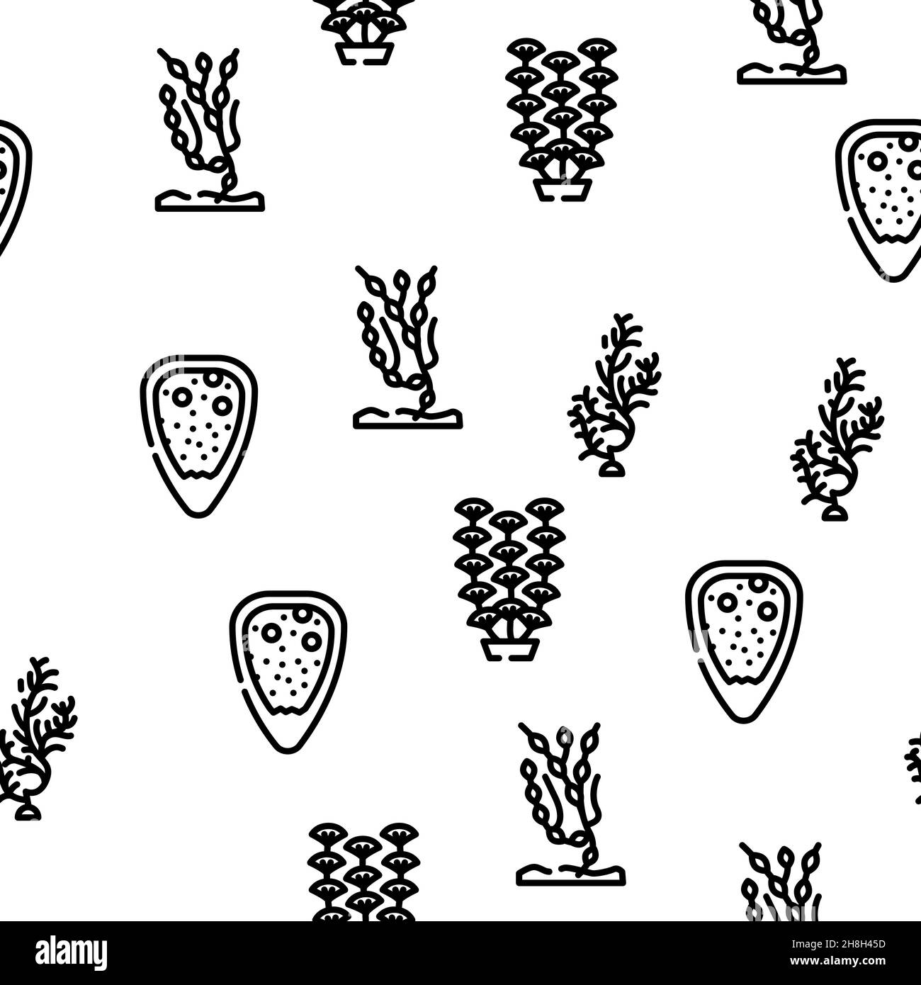 Algues mer sous-marin plante Vector sans coutures Illustration de Vecteur
