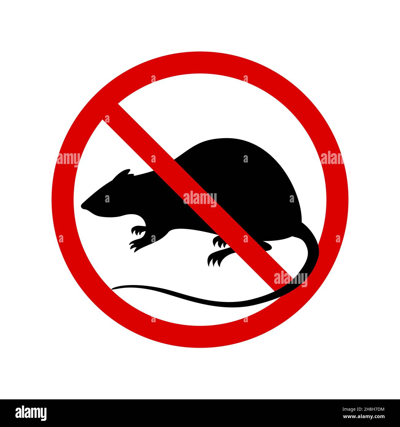 Panneau d'avertissement pas de rats.Signe interdiction rats isolés sur ...