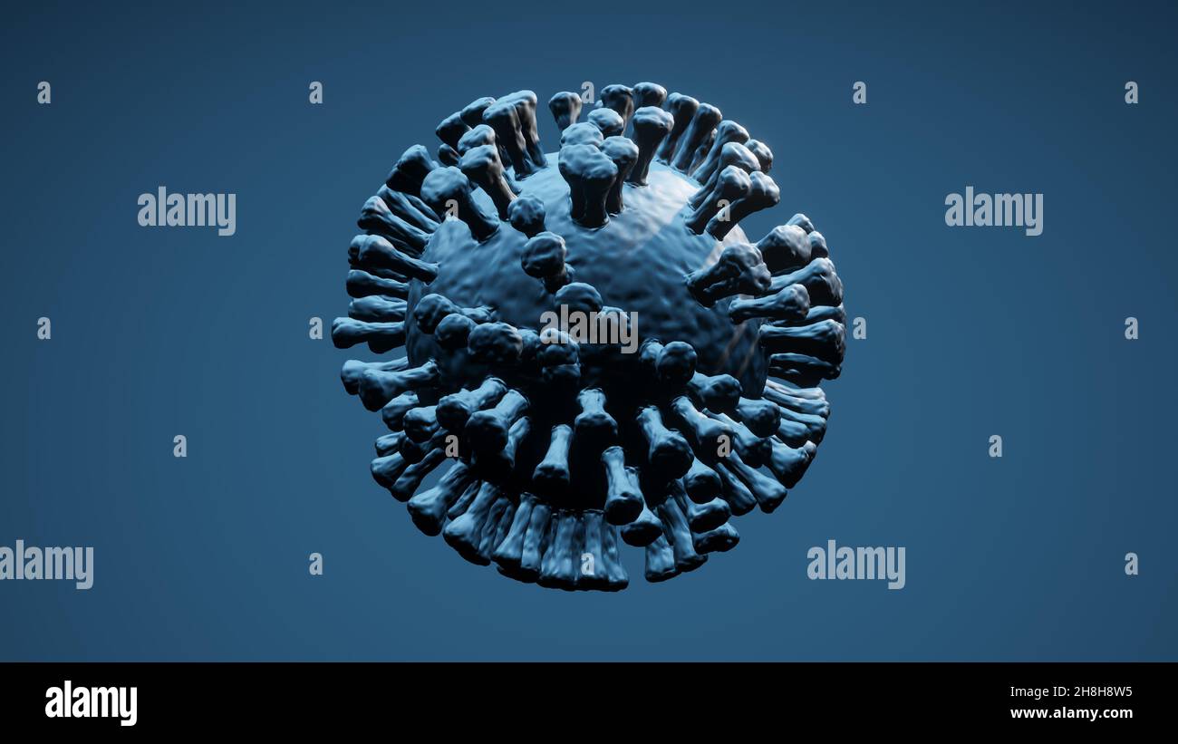 Illustration de la cellule du coronavirus Covid-19, visualisation du modèle du cov-sras-2, arrière-plan avec espace de copie Banque D'Images