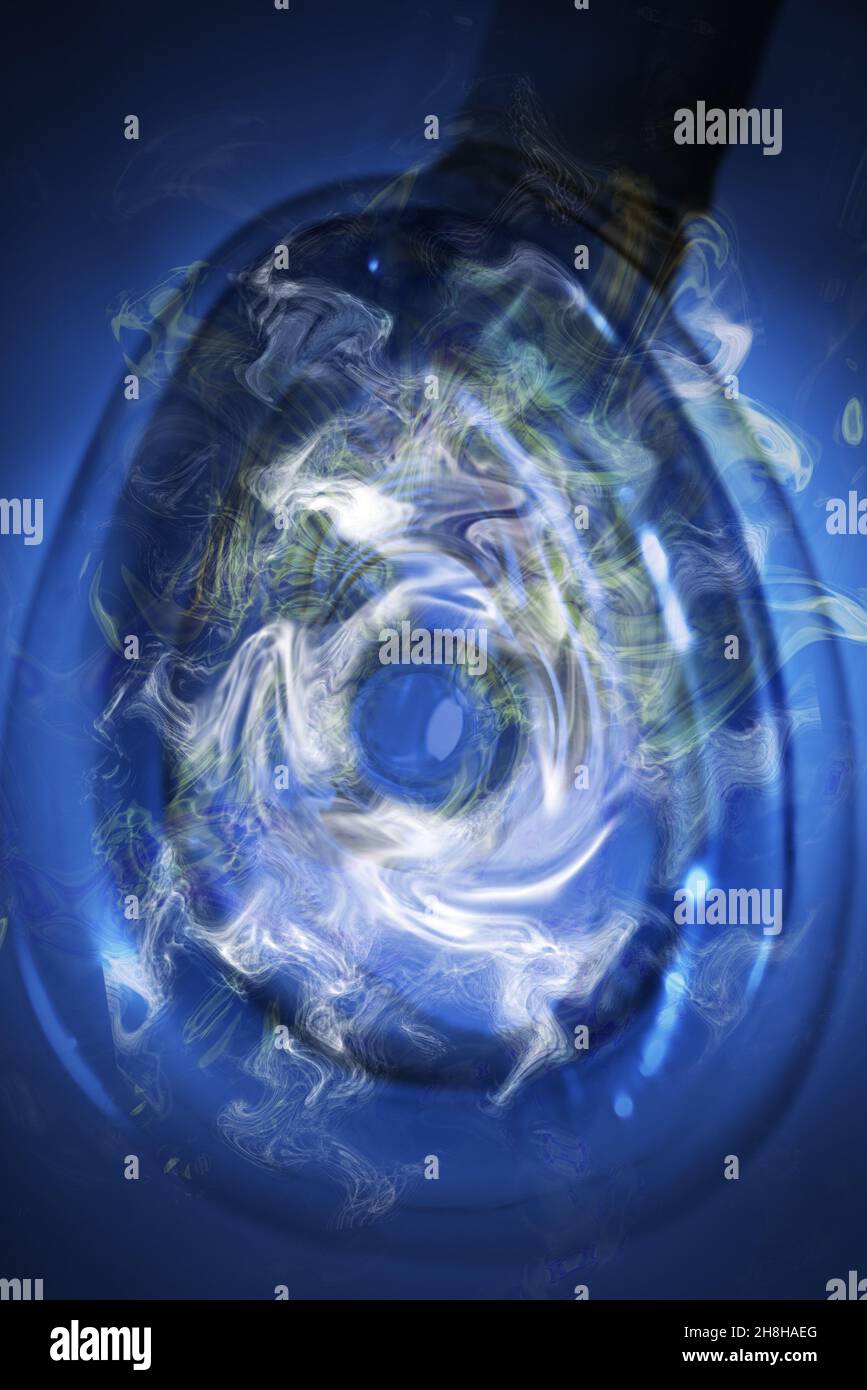 Gaz anesthésiques toxiques provenant du masque facial. Banque D'Images