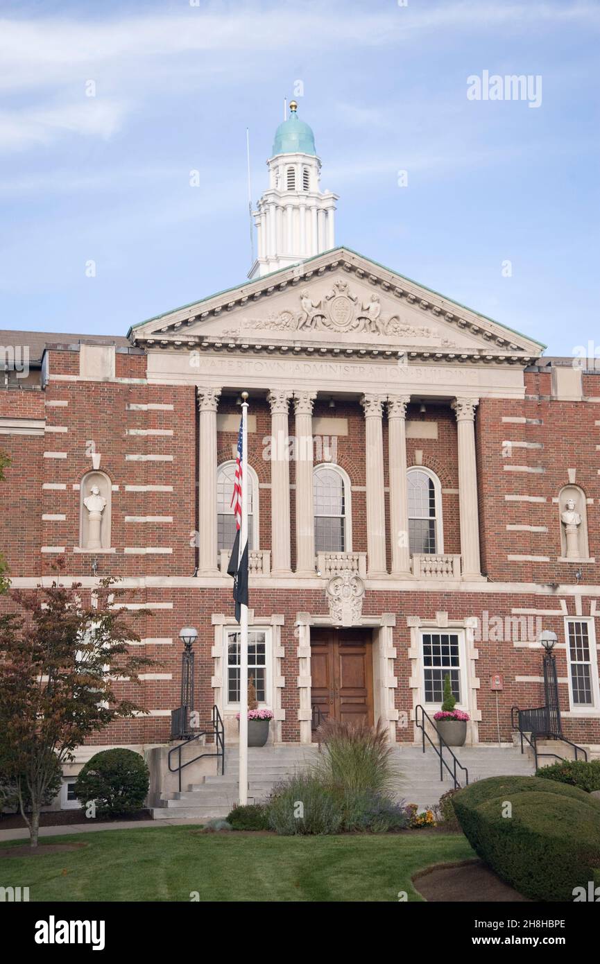 Watertown Administration Building Massachusetts États-Unis Banque D'Images