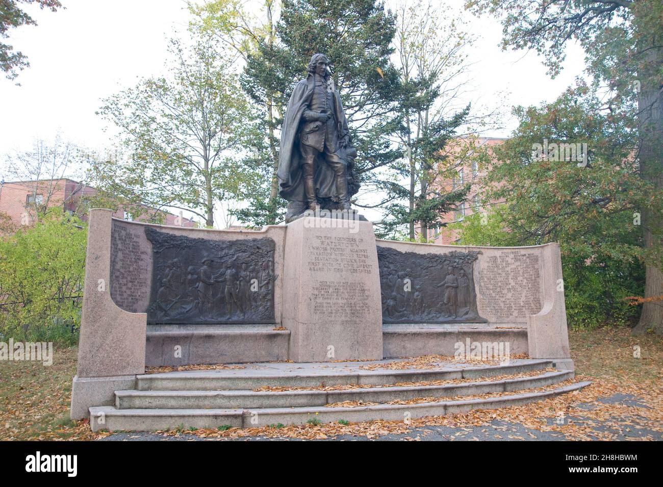 Monument commémoratif des fondateurs de Watertown, masse Banque D'Images