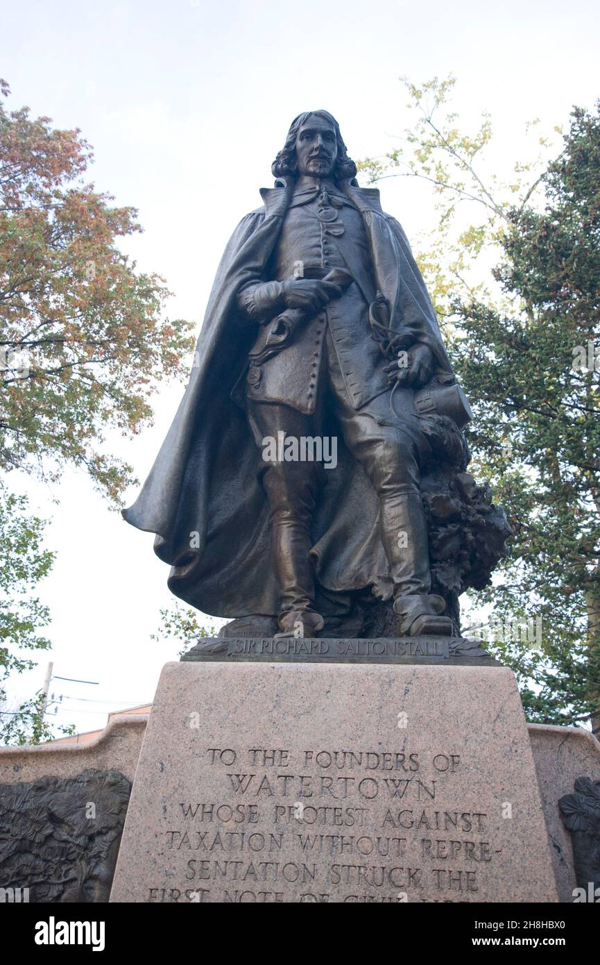 Monument commémoratif des fondateurs de Watertown, masse Banque D'Images