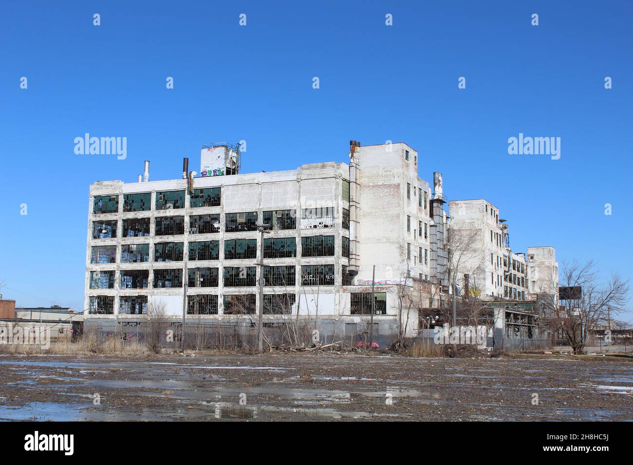 Fisher a abandonné l'usine 21 par temps clair à Detroit Banque D'Images