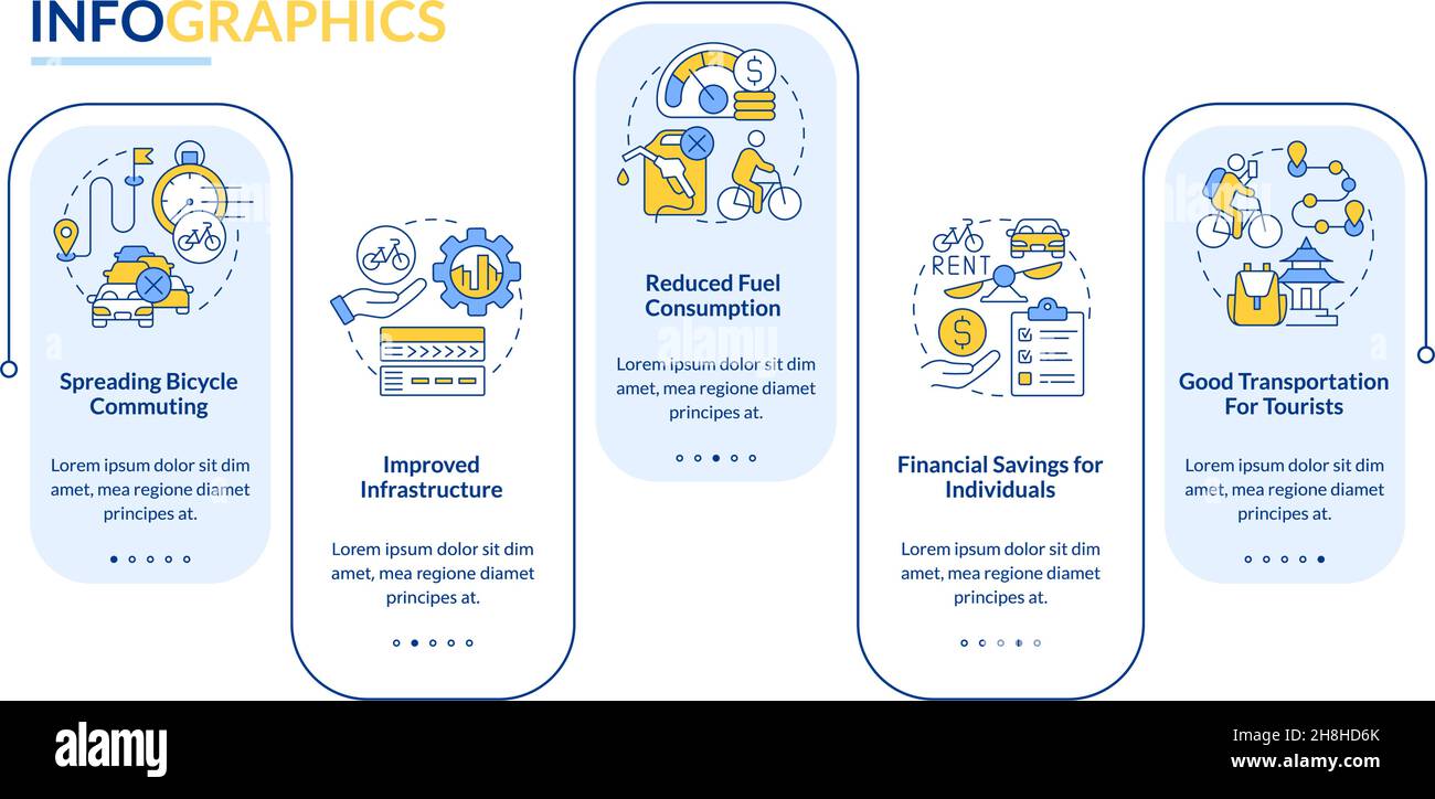 Modèle d'infographie vectoriel Bike-Share pros Illustration de Vecteur
