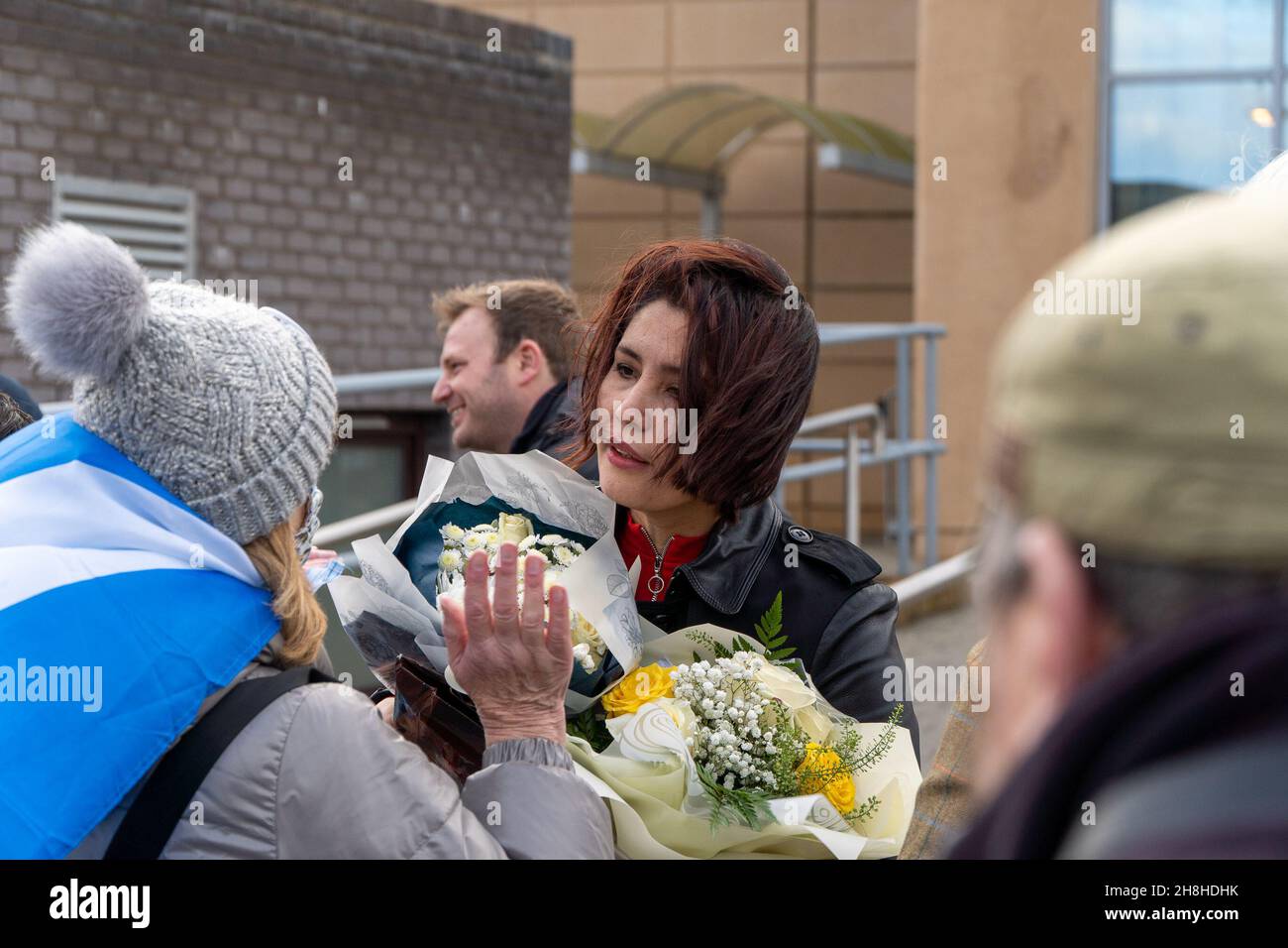 Prison de HMP Saughton, Édimbourg, Écosse, 30 novembre 2021 : photo : Craig Murray est libéré de la prison.Craig Murray, a été condamné à 8 mois de prison, pour avoir fait rapport sur le procès Alex Salmond, il a été jugé outrage au tribunal, pour identification apparente de puzzle.Craig a été le seul journaliste à faire rapport sur l'affaire de la défense au cours du procès.Craig est le premier à être emprisonné au Royaume-Uni pour outrage à la cour des médias depuis plus de 50 ans, et en Écosse depuis plus de 70 ans.Credit:Barry Nixon/Almai Live News Banque D'Images