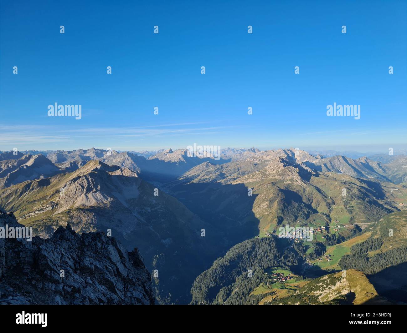 Vue du Biberkof aux Alpes Banque D'Images
