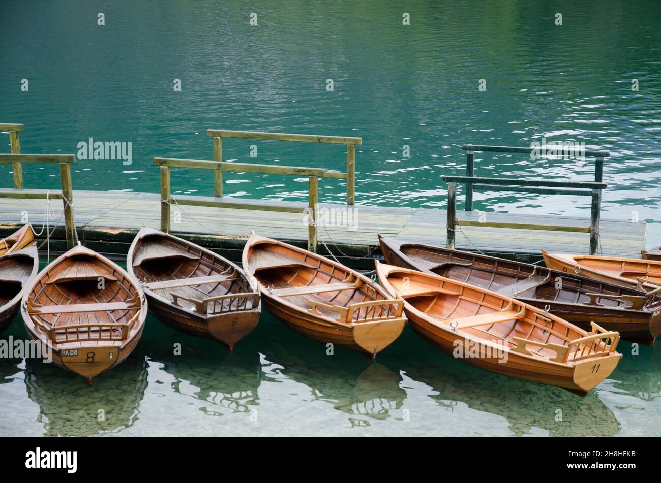 Location de bateaux à ramer Bohinj Julian Alps Slovénie Banque D'Images