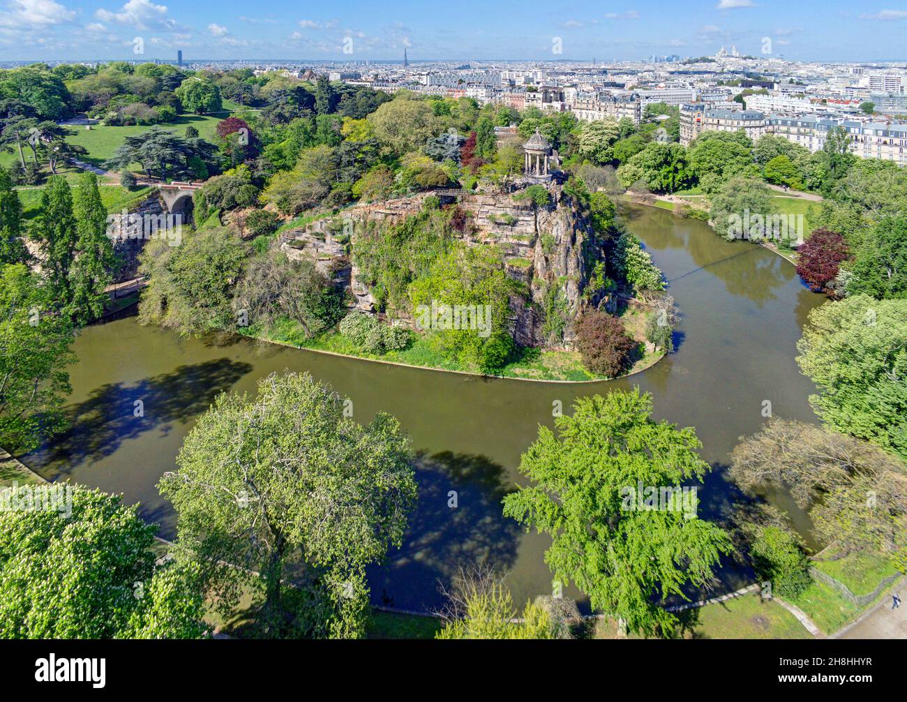 France, Paris, Parc des Buttes Chaumont Banque D'Images