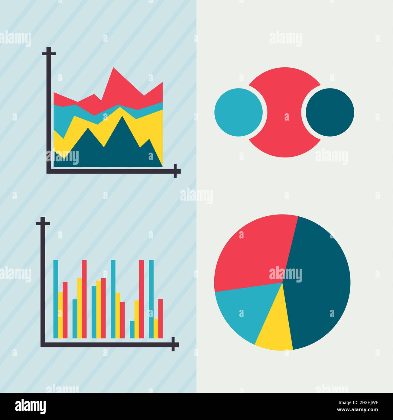 ensemble de quatre éléments d'infographie Illustration de Vecteur