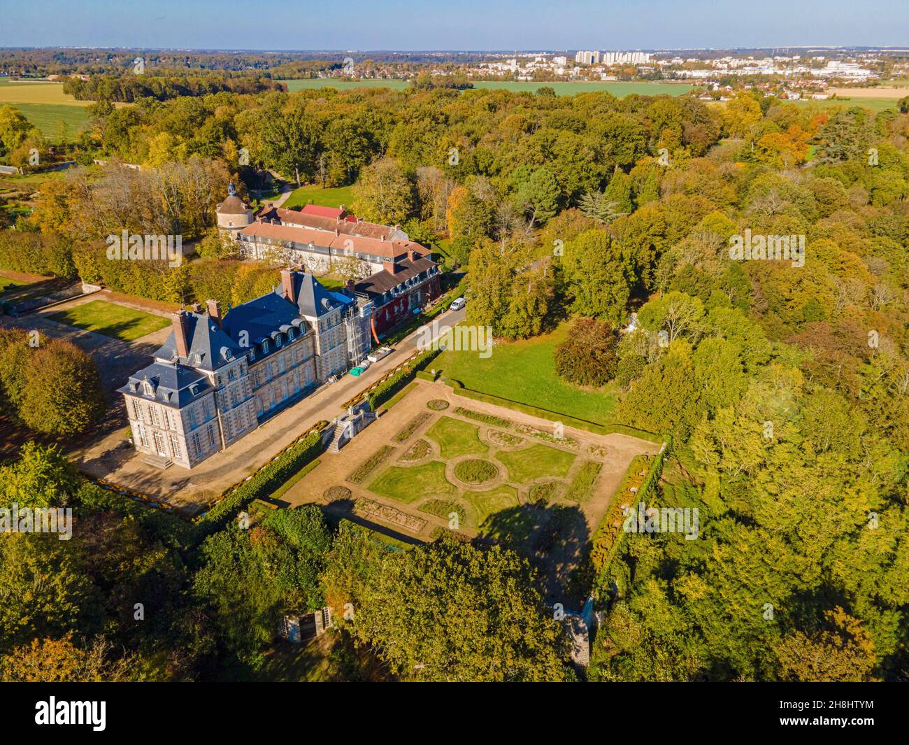 France, Essonne, le château de Saint Jean de Beauregard (vue aérienne Photo  Stock - Alamy
