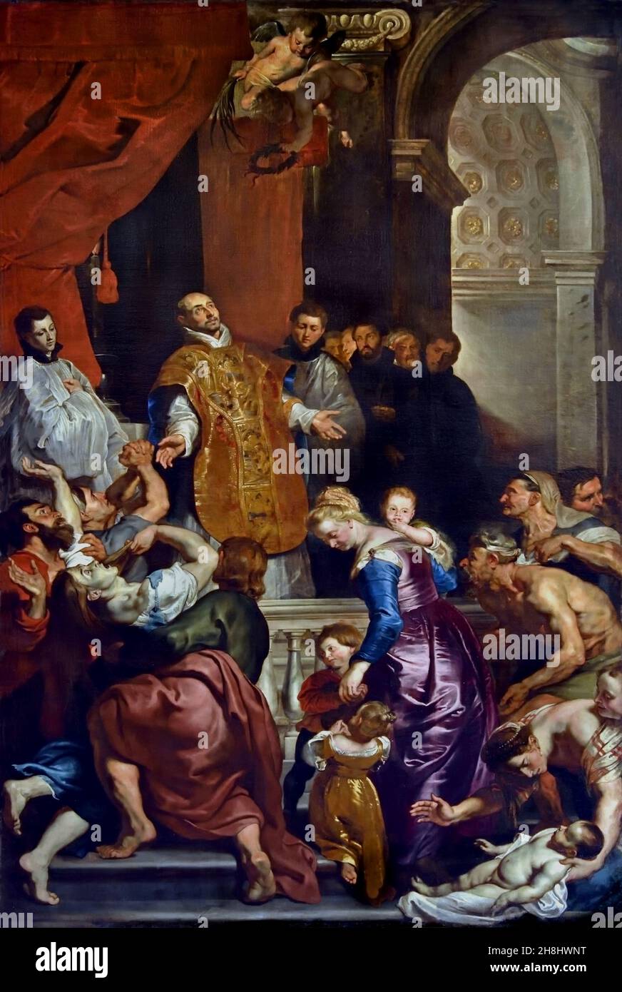 Miracolo di Sant'ignazio - Miracle de Saint Ignace par Peter Paul Rubens (1577–1640) Belge, Belgique, Flamand Chiesa del Gesù e dei Santi Ambrogio e Andrea - Eglise de Jésus et des Saints Ambrose et Andrew Genoa Italie Italien ( il est gouverné par les Jésuites depuis le XVIe siècle,Avec des intérieurs très riches, contiennent des œuvres de Peter Paul Rubens, Guido Reni, et les artistes baroques génoises.) Banque D'Images