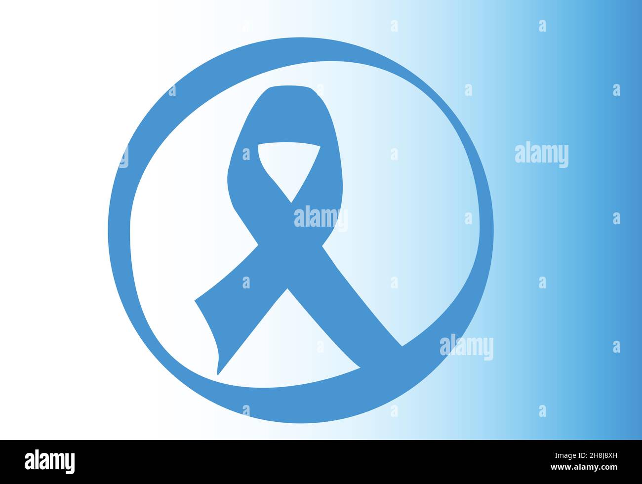 Conception vectorielle du ruban bleu à l'intérieur du rond.Symbole de sensibilisation médicale à de nombreuses maladies Illustration de Vecteur