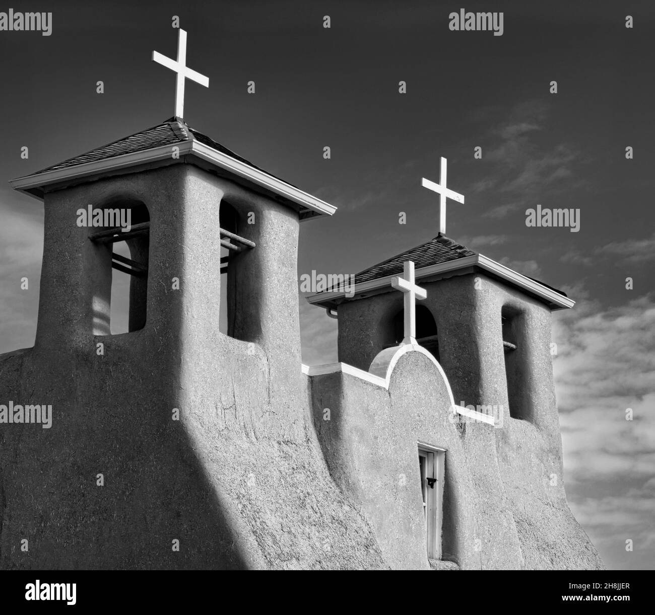 La mission de San Francisco à Taos, au Nouveau-Mexique, a été construite en 1772.L'église a été faite d'adobe par les Pères franciscains.En 1970, elle a été déclarée nationale Banque D'Images