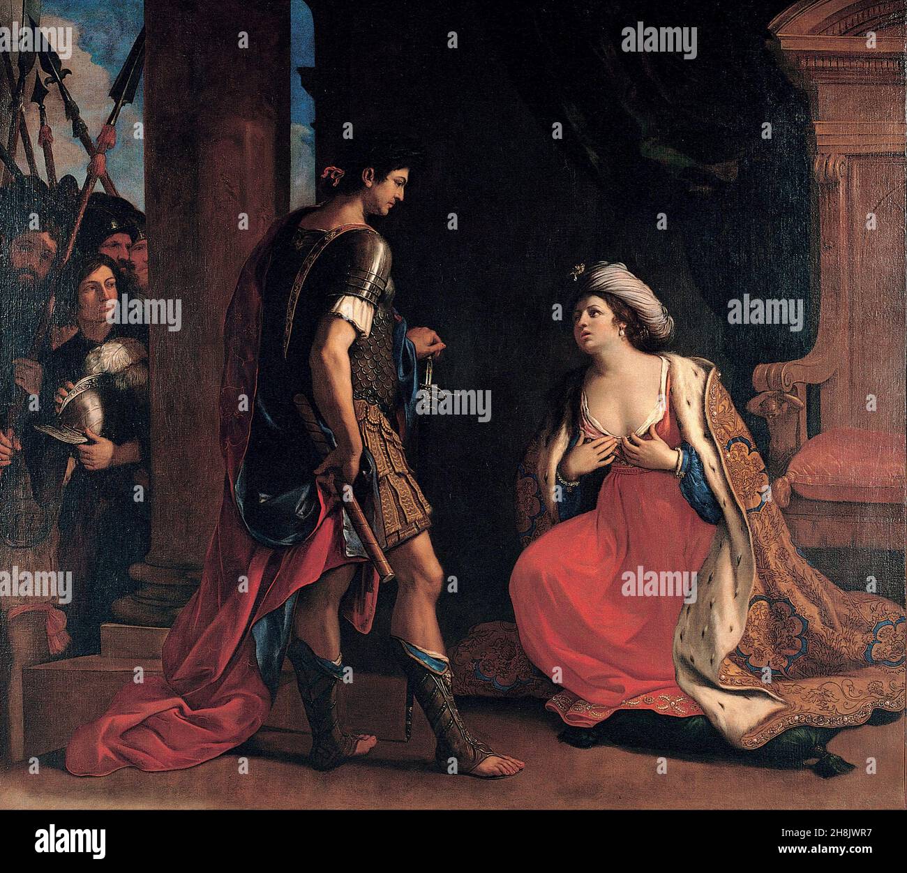 Cleopatra et Octavian, 1649, par Guercino Banque D'Images