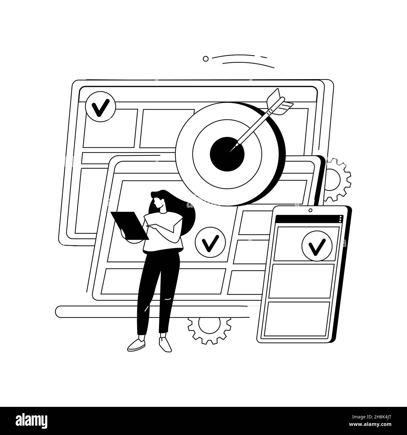 Illustration du vecteur de concept abstrait de ciblage multi-appareils. Illustration de Vecteur