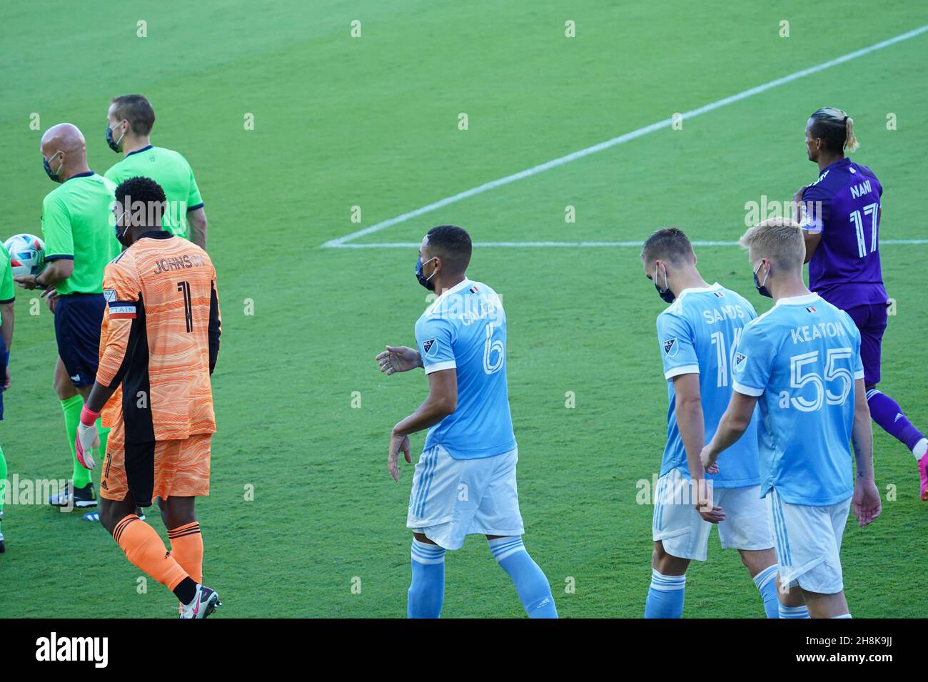 Orlando, Floride, États-Unis, 8 mai 2021,Le New York City FC fait face à Orlando City SC au stade Exploria à Orlando, Floride, États-Unis (photo : Marty Jean-Louis Banque D'Images