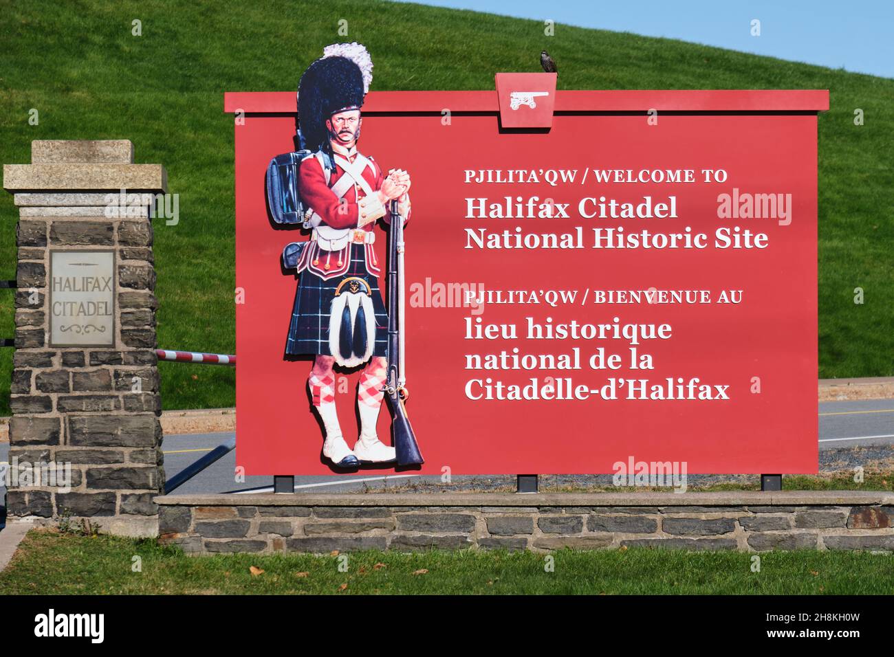 Panneau à l'entrée du site historique de la Citadelle de Halifax Banque D'Images