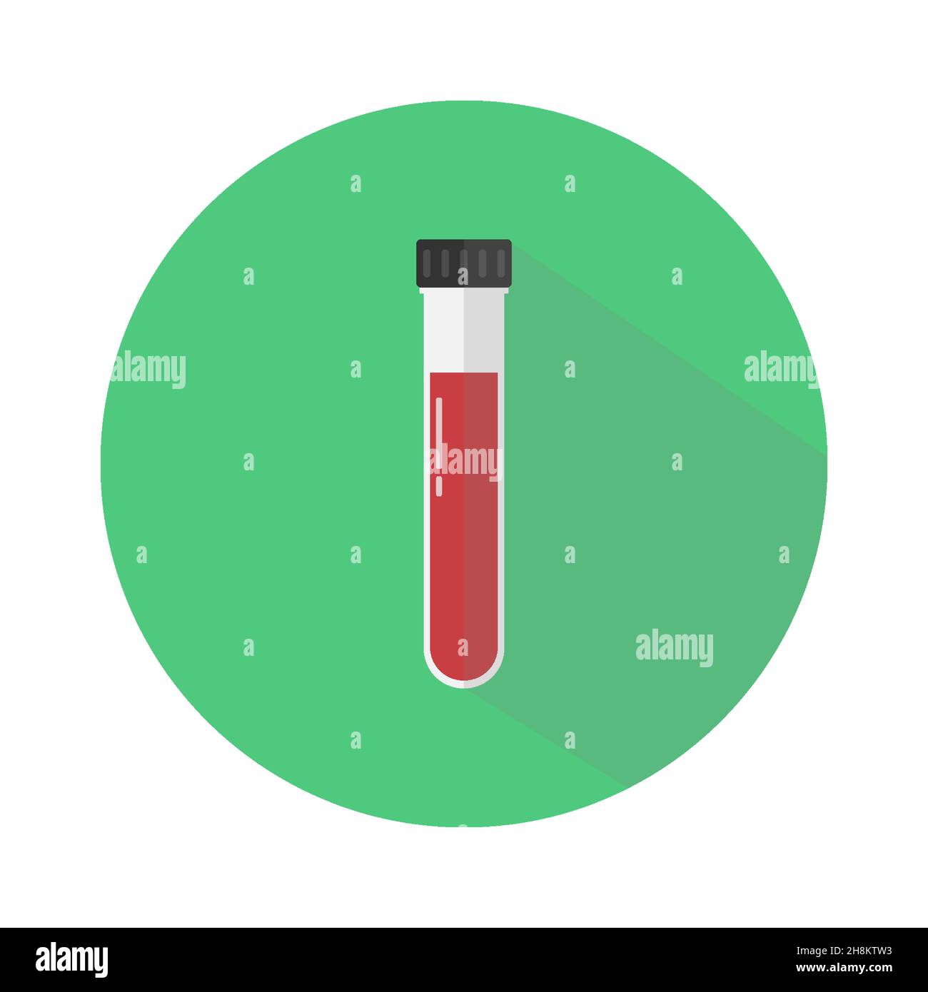 tube à essai avec liquide rouge.Icône plate avec ombre longue. Illustration de Vecteur