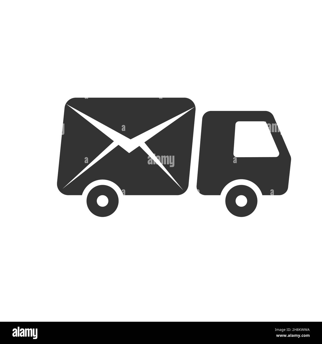 voiture de livraison de courrier, icône de voiture de poste, image vectorielle Illustration de Vecteur