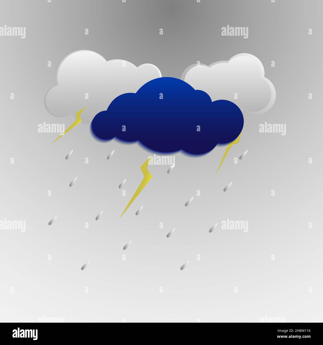 Vecteur abstrait dessinant nuage de tempête et pluie. Illustration de Vecteur