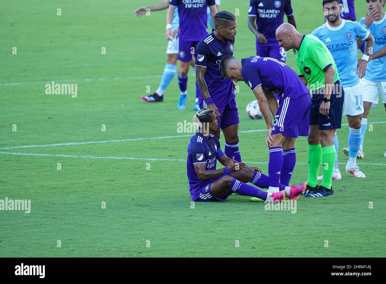 Orlando, Floride, États-Unis, 8 mai 2021,Le New York City FC fait face à Orlando City SC au stade Exploria à Orlando, Floride, États-Unis (photo : Marty Jean-Louis Banque D'Images