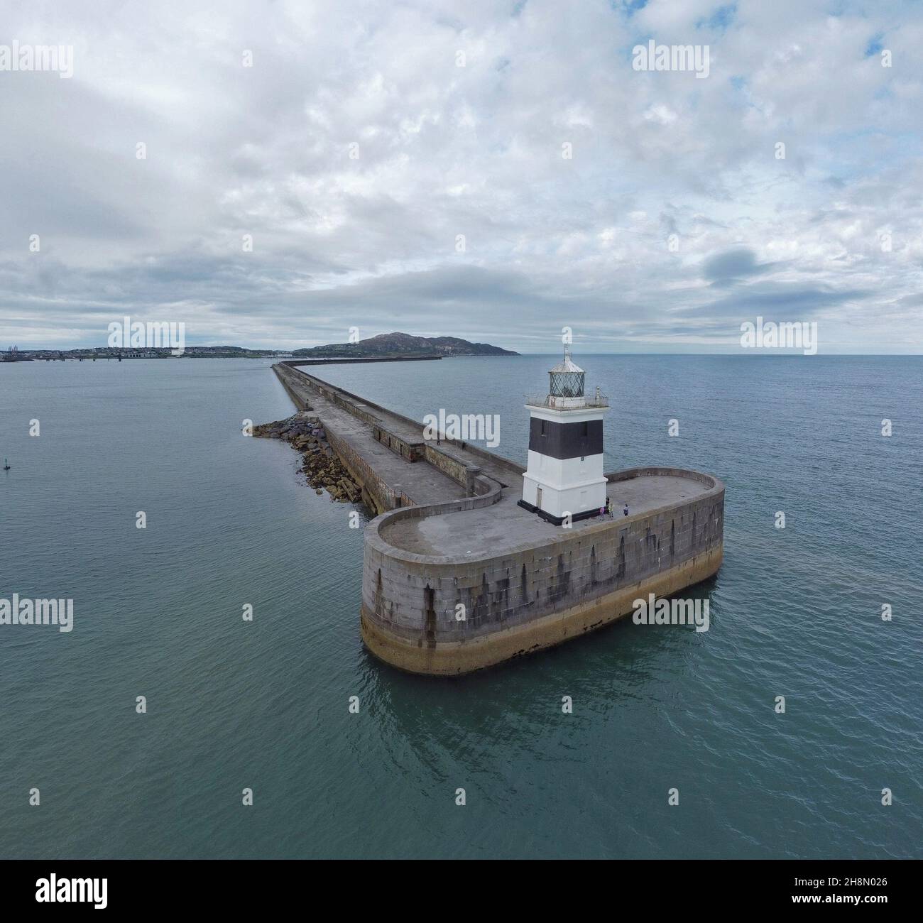 Phare de Holyhead Breakwater au pays de Galles, Royaume-Uni Banque D'Images