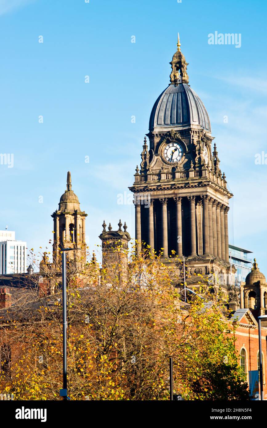 Hôtel de ville, Leeds, Angleterre Banque D'Images