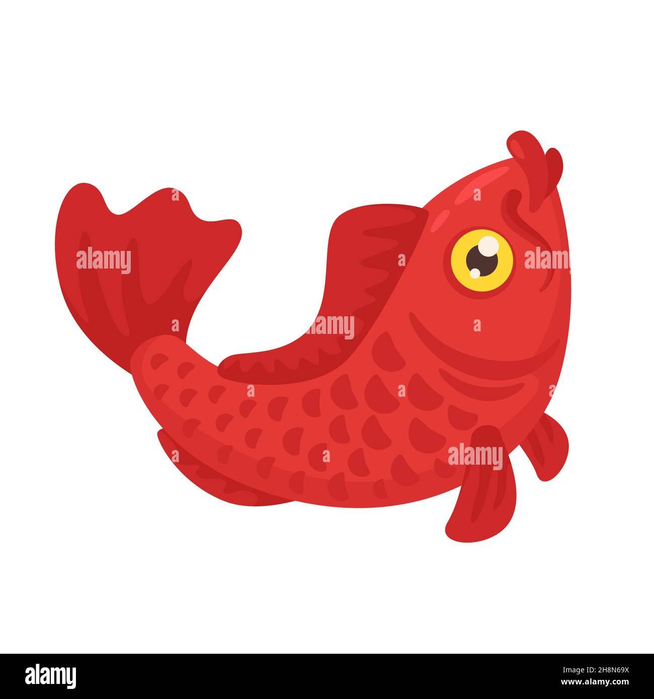 Symbole poisson du nouvel an chinois. Illustration de Vecteur