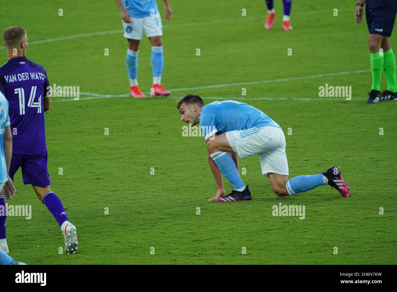 Orlando, Floride, États-Unis, 8 mai 2021,Le New York City FC fait face à Orlando City SC au stade Exploria à Orlando, Floride, États-Unis (photo : Marty Jean-Louis Banque D'Images