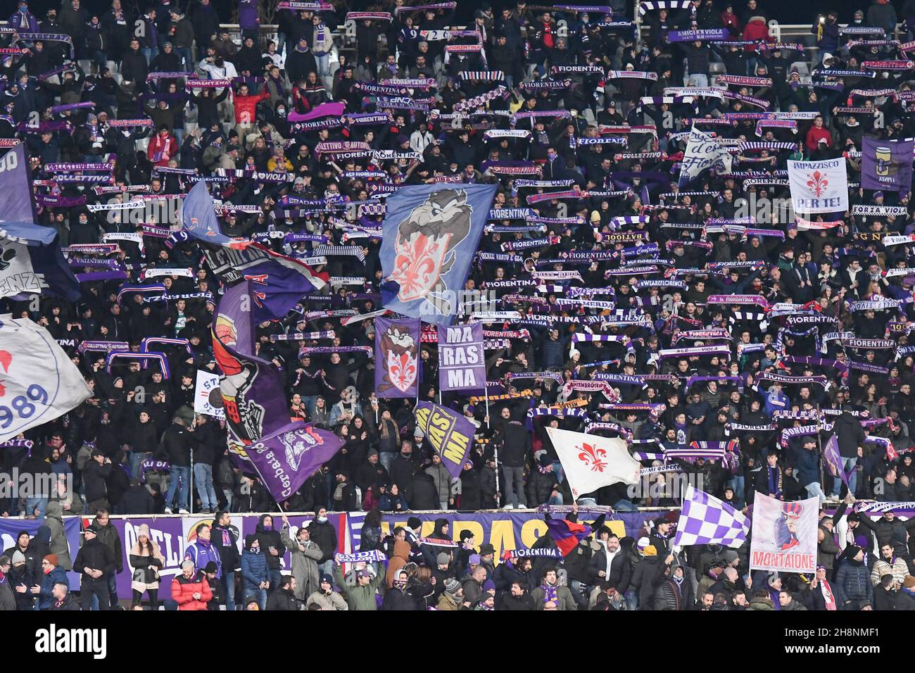 Stade Artemio Franchi, Florence, Italie, 30 novembre 2021,Fans de Fiorentina pendant l'ACF Fiorentina vs UC Sampdoria - italien football série A match Banque D'Images