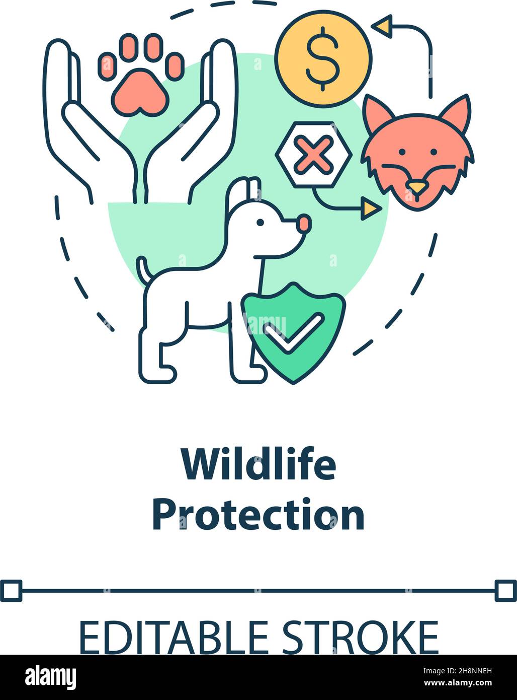 Icône du concept de protection de la faune Illustration de Vecteur