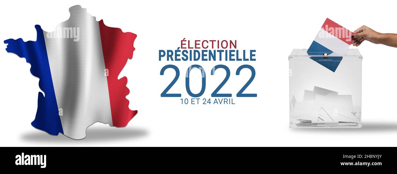 Election présidentielle France 2022 - vote des 10 et 24 avril 2022 - bannière Banque D'Images