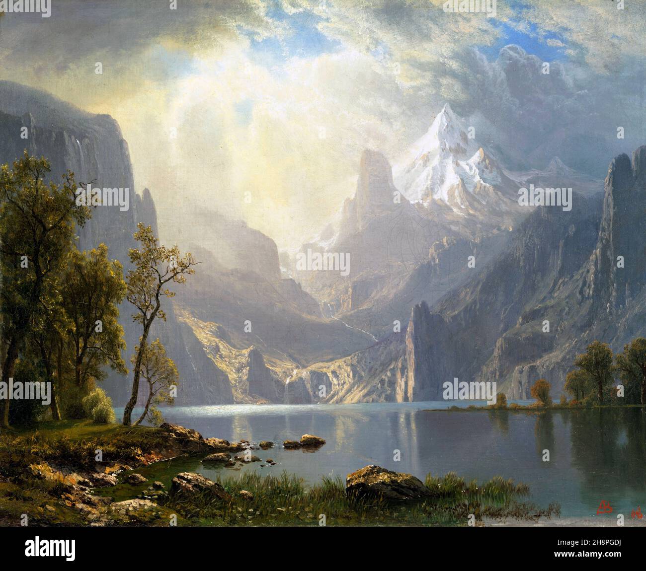 Dans les Sierras par Albert Bierstadt (1830-1902), huile sur toile, 1868 Banque D'Images