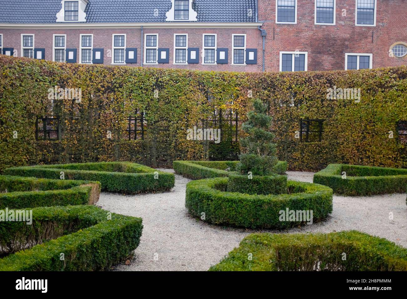 Prinsenhof & Prinsentuin (cour et jardins du Prince datant du 17th siècle) dans le centre historique de Groningen, aux pays-Bas. Banque D'Images