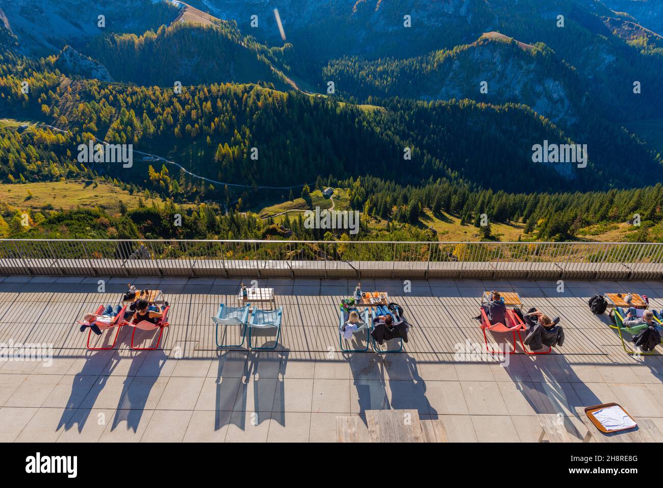 Vue sur et depuis le haut plateau de Jenner à environ 1800m asl, Alpes bavaroises, haute-Bavière, sud de l'Allemagne Banque D'Images