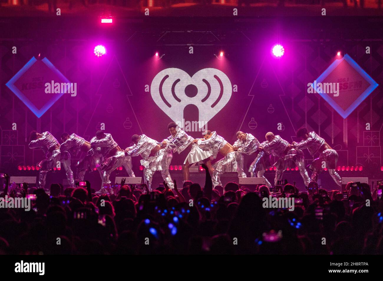 Fort Worth, États-Unis.30 novembre 2021.Lil NAS X (Montero Lamar Hill) pendant le Jingle de KISS FM 106.1 le 30 novembre 2021, à Dickies Arena à fort Worth, Texas (photo de Daniel DeSlover/Sipa USA) Credit: SIPA USA/Alay Live News Banque D'Images