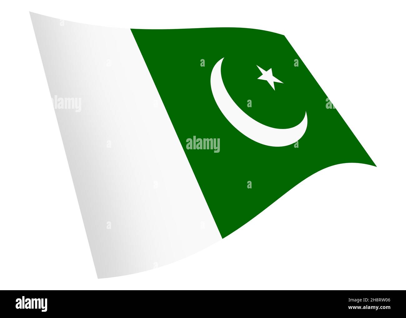 Pakistan signe graphique isolé sur blanc avec un chemin de coupure Banque D'Images