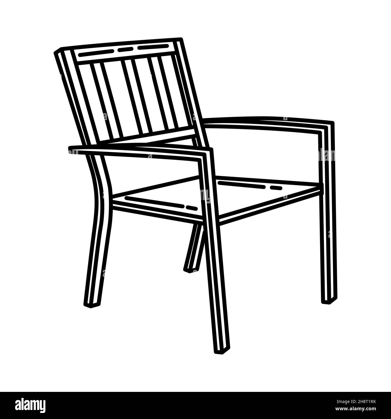 Chaise de patio partie de mobilier et décoration de maison ensemble d'icônes dessinées à la main Vector. Illustration de Vecteur