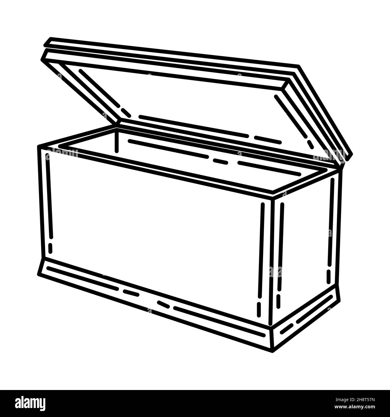 Coffre en espoir partie du mobilier et intérieur de la maison dessin main icône ensemble Vector. Illustration de Vecteur