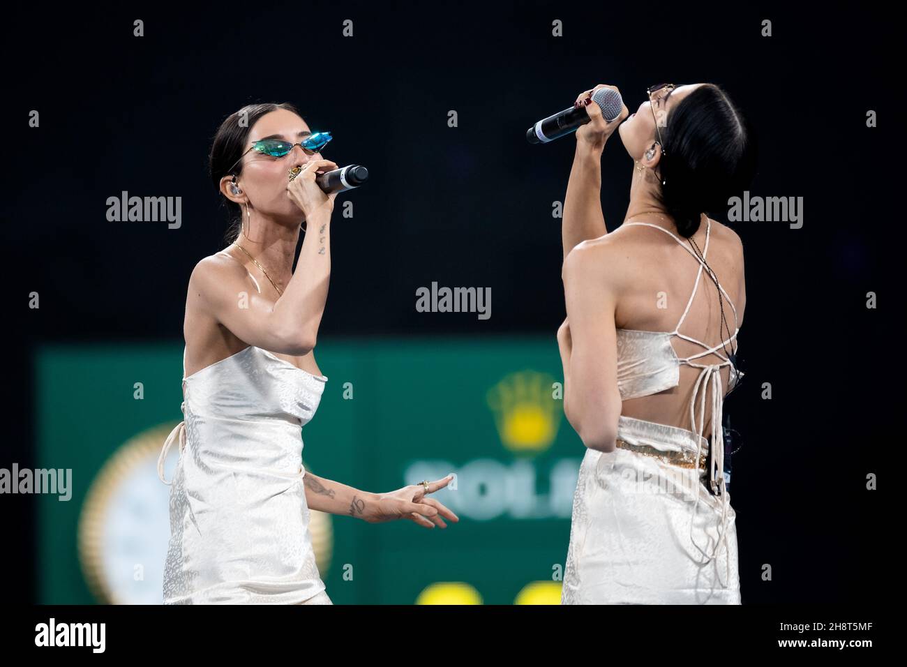 SYDNEY, AUSTRALIE - JANVIER 12 : avant le match avec les Veronicas avant la finale des matchs à la coupe ATP 2020 tennis à la Ken Rosewall Arena le 12 janvier 2020 à Sydney, en Australie. Banque D'Images