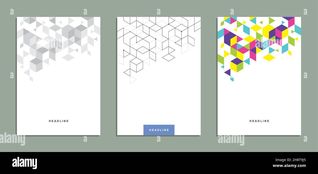 Brochure abstraite de la société géométrique technologique.Dépliant commercial Vector. Illustration de Vecteur