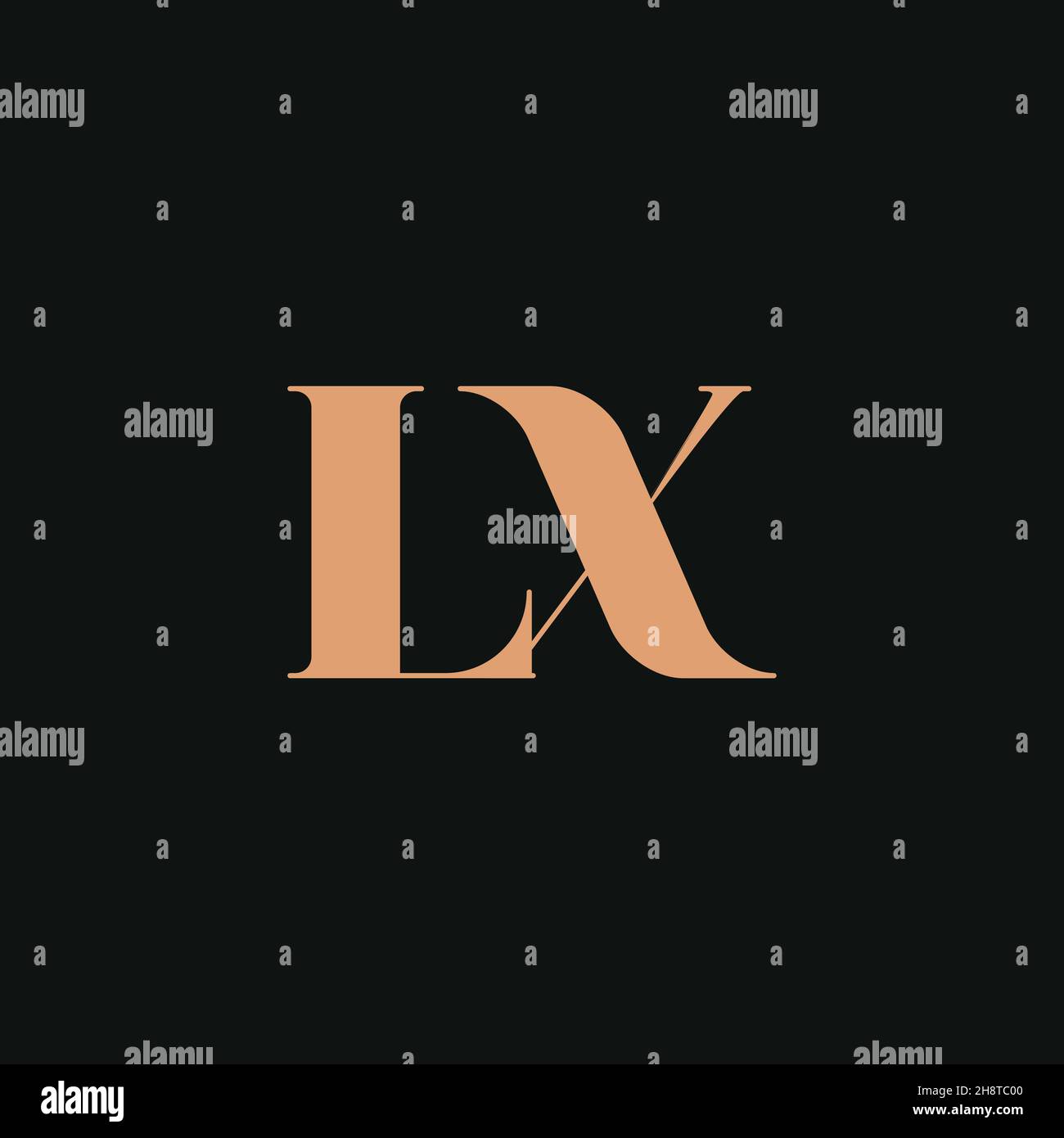 Lettre abstraite logo LX.Cette icône de logo s'intègre avec une forme abstraite de manière créative.Logo professionnel tendance Premium Business Illustration de Vecteur