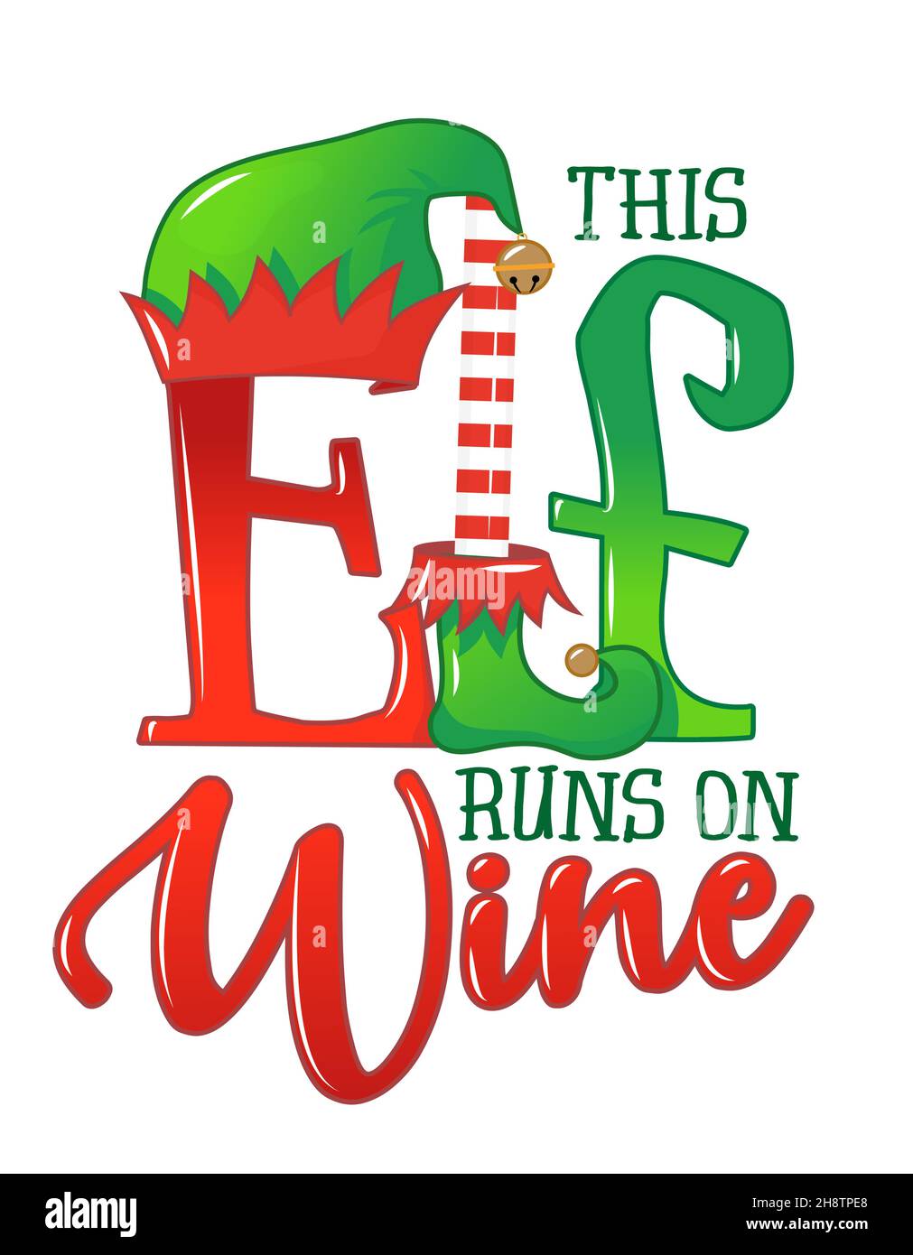 Cet élan court sur le vin - expression pour les vêtements de Noël ou les pulls laids. Lettrage dessiné à la main pour cartes de voeux de Noël, invitations. Bon pour t-shirt, m Illustration de Vecteur