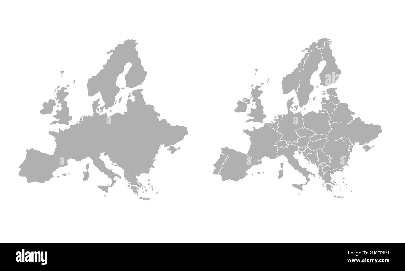 Carte de haute qualité Europe avec frontières des régions Banque D'Images