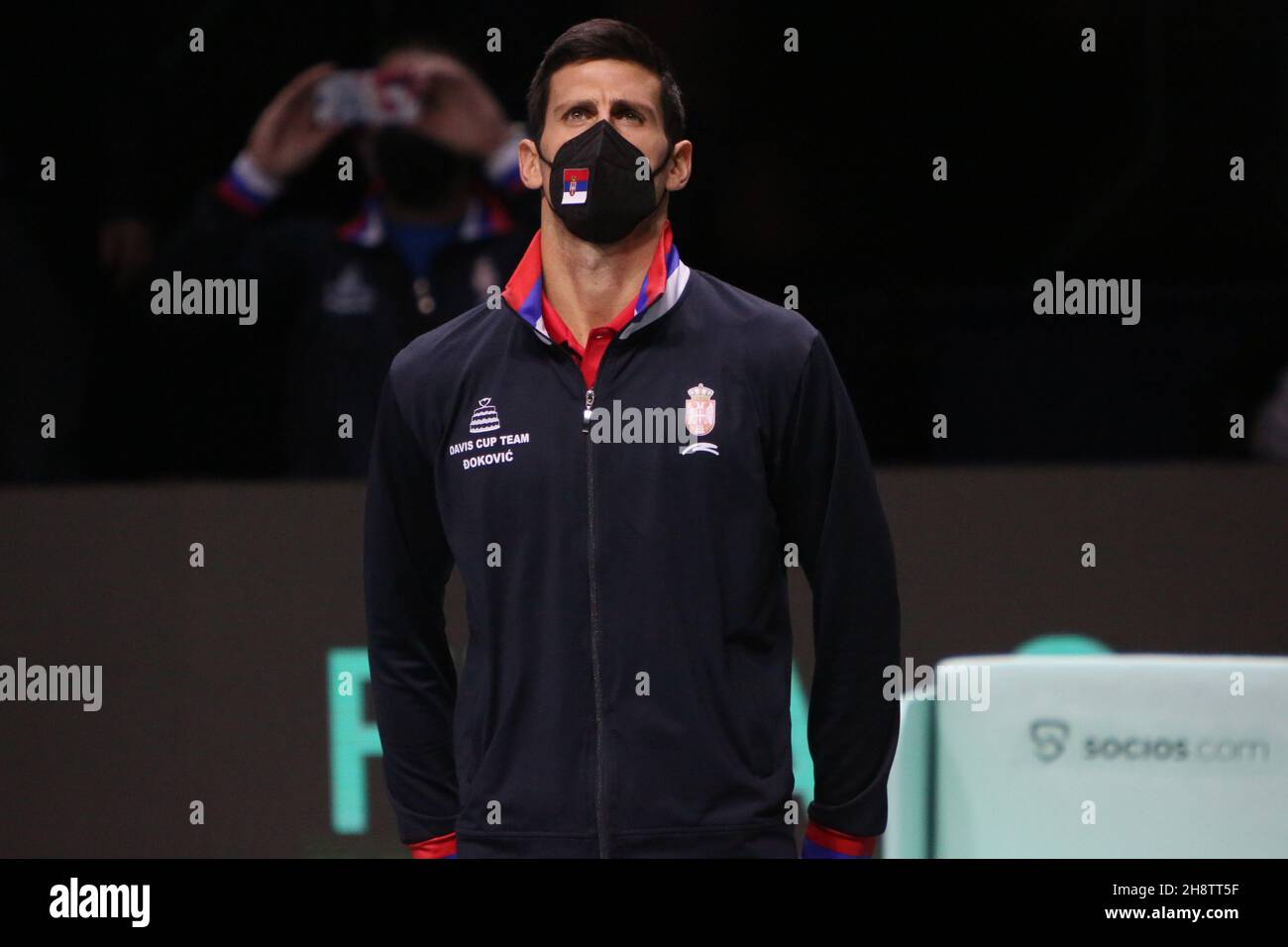 Novak Djokovic de Serbie lors du quart de finale de la coupe Davis 2021, événement de tennis le 1er décembre 2021 à Madrid Arena, Espagne - photo Laurent Lairys / DPPI Banque D'Images