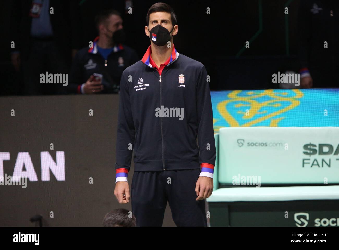 Novak Djokovic de Serbie lors du quart de finale de la coupe Davis 2021, événement de tennis le 1er décembre 2021 à Madrid Arena, Espagne - photo Laurent Lairys / DPPI Banque D'Images